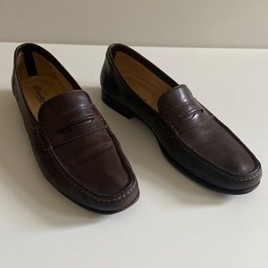 SANTONI 1802 10B Leather Penny Loafers Slip-ons